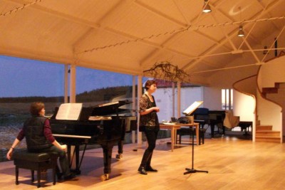 Me with Ingrid Sawers, my pianist, listening to Malcolm Martineau