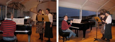 My sister (Louise Jones) and I working with Malcolm Martineau on a duet